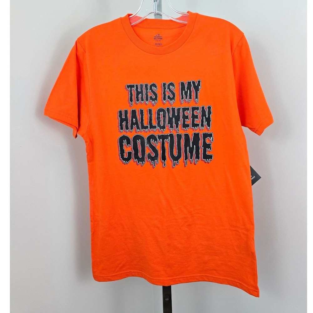 Halloween Logo T-Shirt Orange This Is My‎ Halloween Costume Men Small